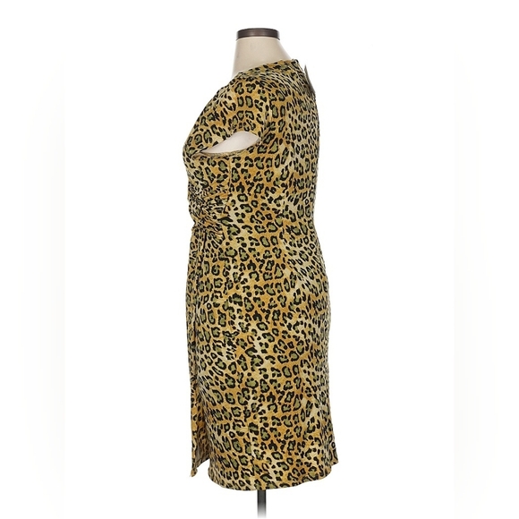 Carmen Marc Valvo Leopard Print Sheath Dress XL NWT - Picture 4 of 8